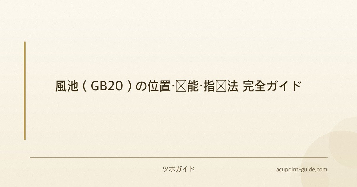 風池（GB20）の位置・効能・指圧法 完全ガイド