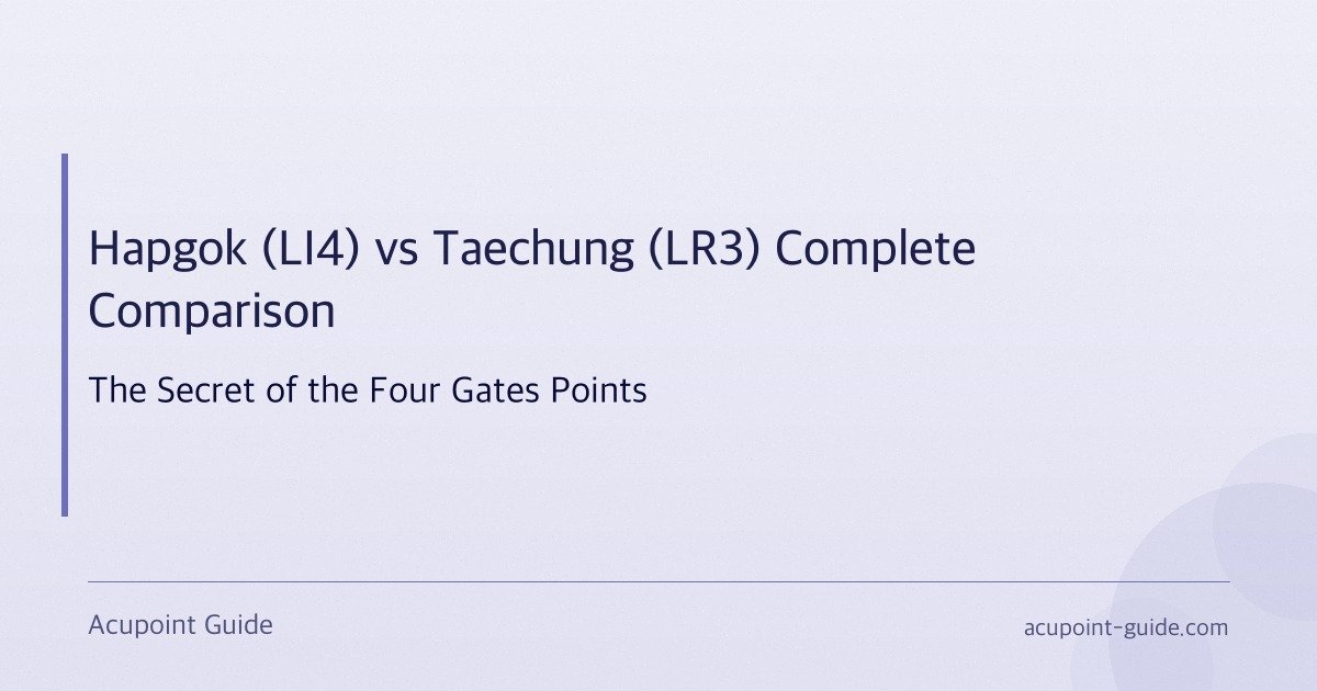 Hapgok (LI4) vs Taechung (LR3) Complete Comparison — The Secret of the Four Gates Points