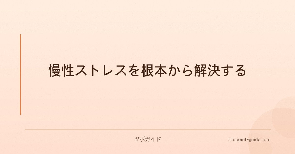 慢性ストレスを根本から解決する