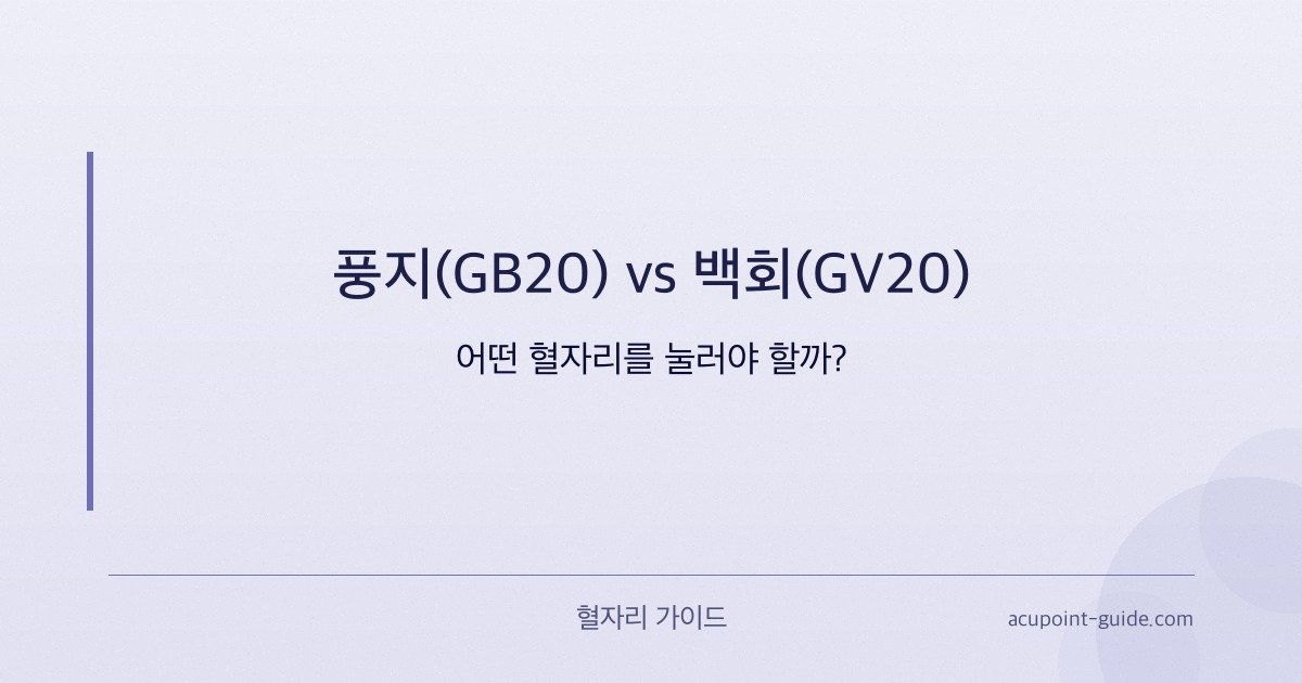 風池(GB20) vs 百会(GV20)——どのツボを押すべき？
